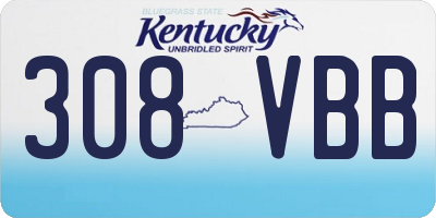 KY license plate 308VBB