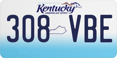 KY license plate 308VBE