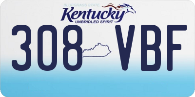KY license plate 308VBF