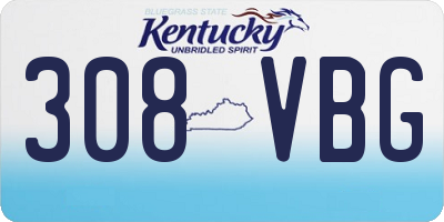 KY license plate 308VBG