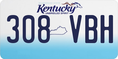 KY license plate 308VBH