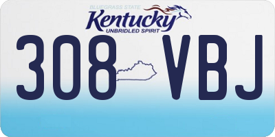 KY license plate 308VBJ