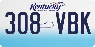 KY license plate 308VBK