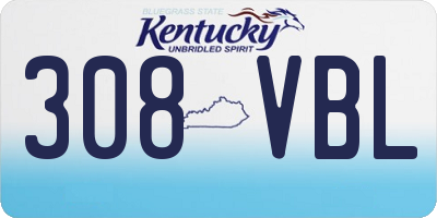 KY license plate 308VBL