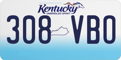 KY license plate 308VBO