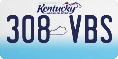 KY license plate 308VBS