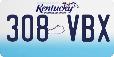KY license plate 308VBX