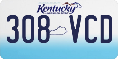 KY license plate 308VCD