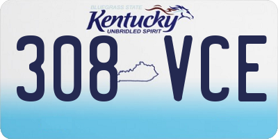 KY license plate 308VCE