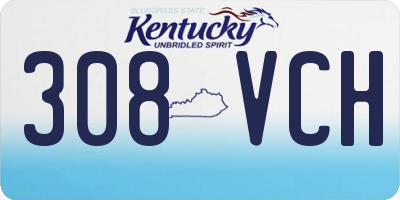 KY license plate 308VCH