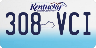 KY license plate 308VCI