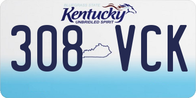 KY license plate 308VCK