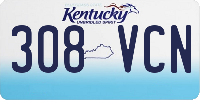 KY license plate 308VCN