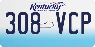 KY license plate 308VCP