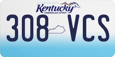KY license plate 308VCS