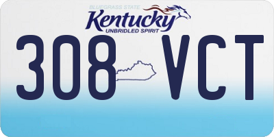 KY license plate 308VCT