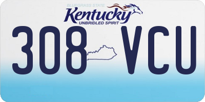 KY license plate 308VCU