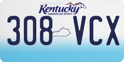 KY license plate 308VCX