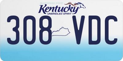 KY license plate 308VDC