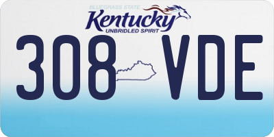 KY license plate 308VDE