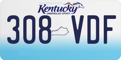 KY license plate 308VDF