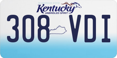 KY license plate 308VDI