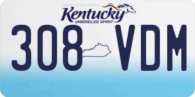 KY license plate 308VDM