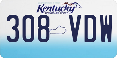 KY license plate 308VDW