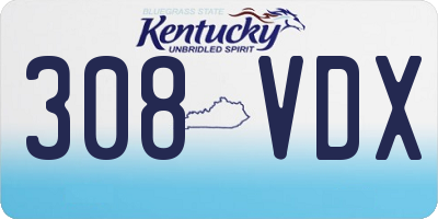 KY license plate 308VDX