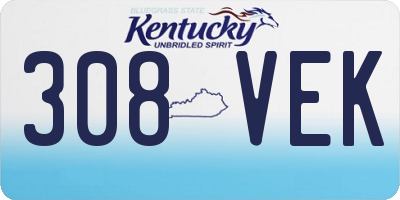 KY license plate 308VEK