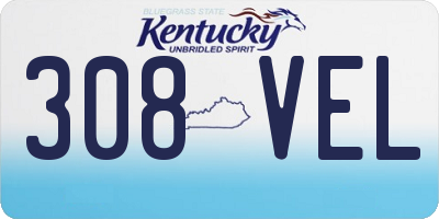 KY license plate 308VEL