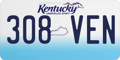 KY license plate 308VEN