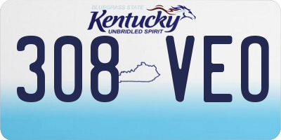 KY license plate 308VEO