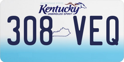 KY license plate 308VEQ