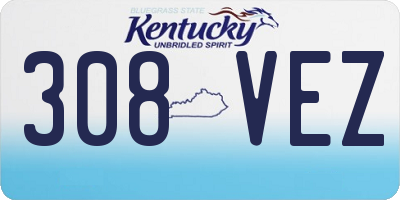 KY license plate 308VEZ