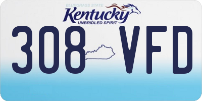 KY license plate 308VFD