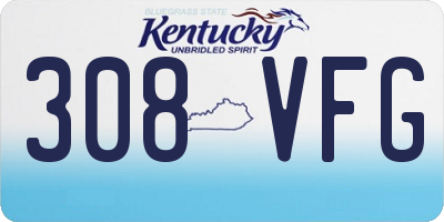 KY license plate 308VFG