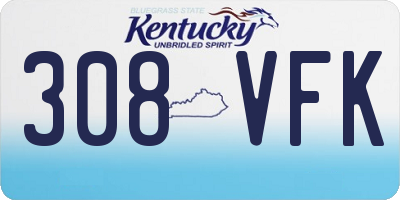 KY license plate 308VFK