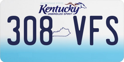 KY license plate 308VFS