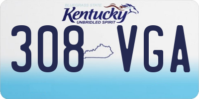 KY license plate 308VGA