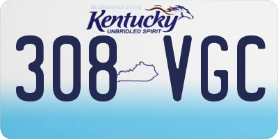 KY license plate 308VGC