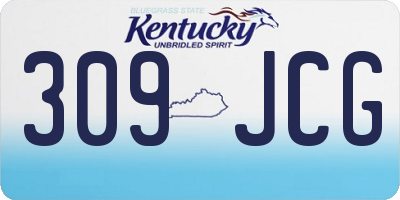 KY license plate 309JCG