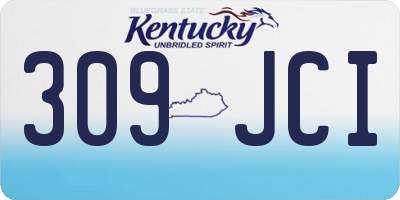 KY license plate 309JCI