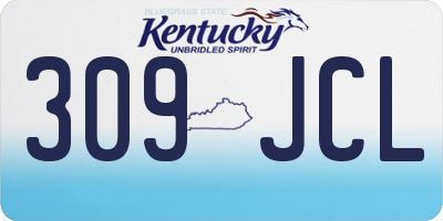 KY license plate 309JCL