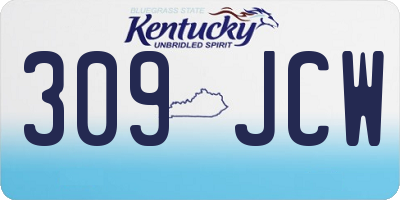 KY license plate 309JCW