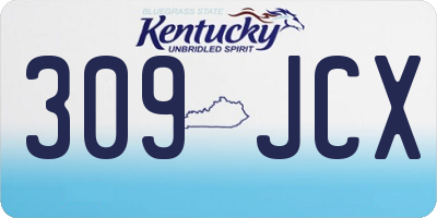 KY license plate 309JCX