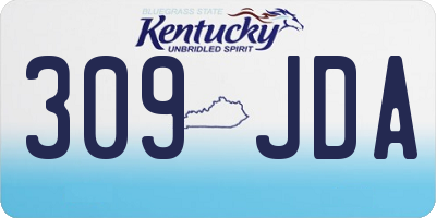 KY license plate 309JDA