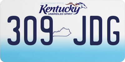 KY license plate 309JDG