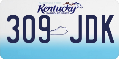 KY license plate 309JDK