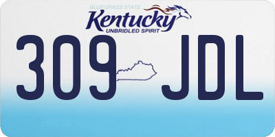 KY license plate 309JDL